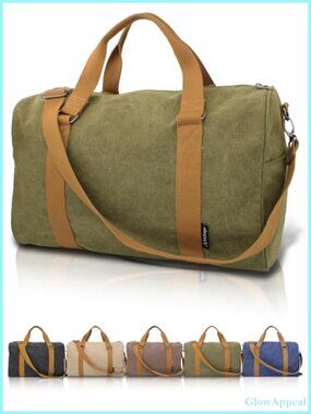 Japan Design Canvas Travel Duffel Bag 40L Carry-On Weekender